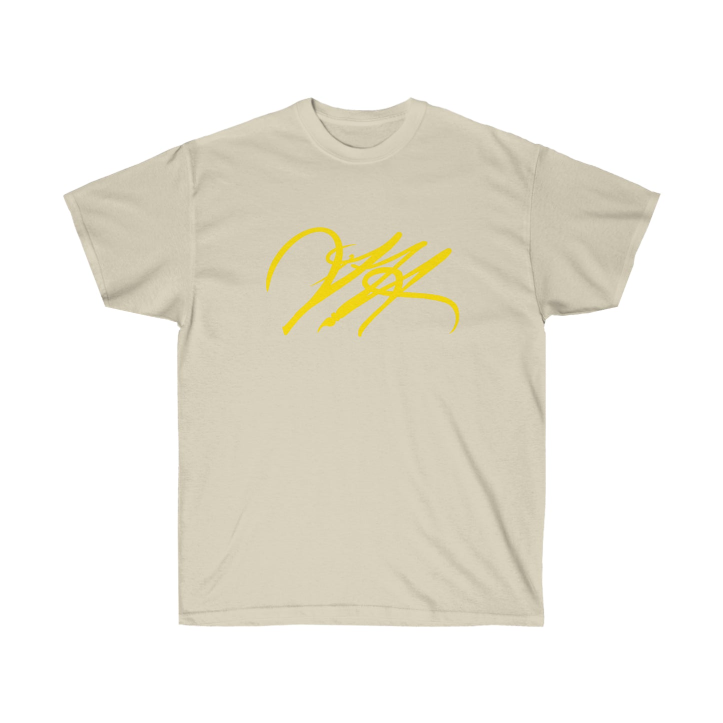 “Script Logo - Yellow” - Unisex Ultra Cotton Tee by Artist David Hilborn