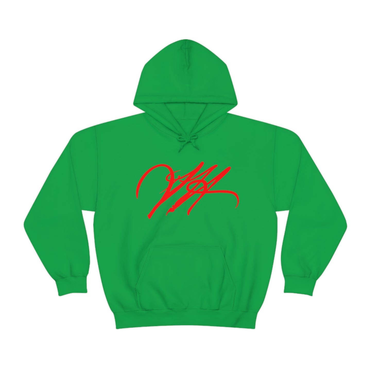 “Script Logo - Red” - Unisex Hooded Sweatshirt by artist David Hilborn