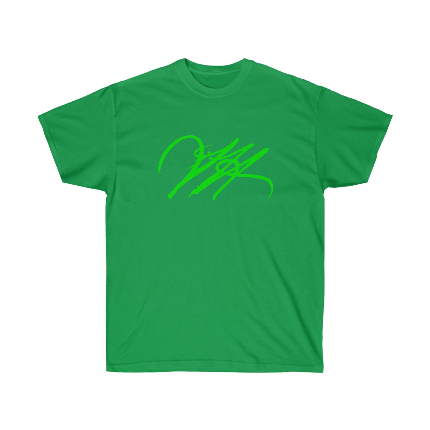 “Script Logo - Lime” - Unisex Ultra Cotton Tee by Artist David Hilborn