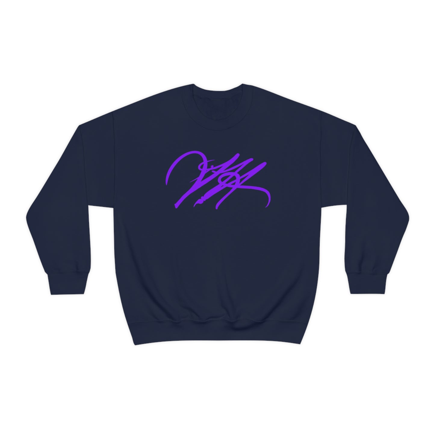 “Script Logo - Purple” - Graphic Crewneck Sweatshirt by Artist David Hilborn