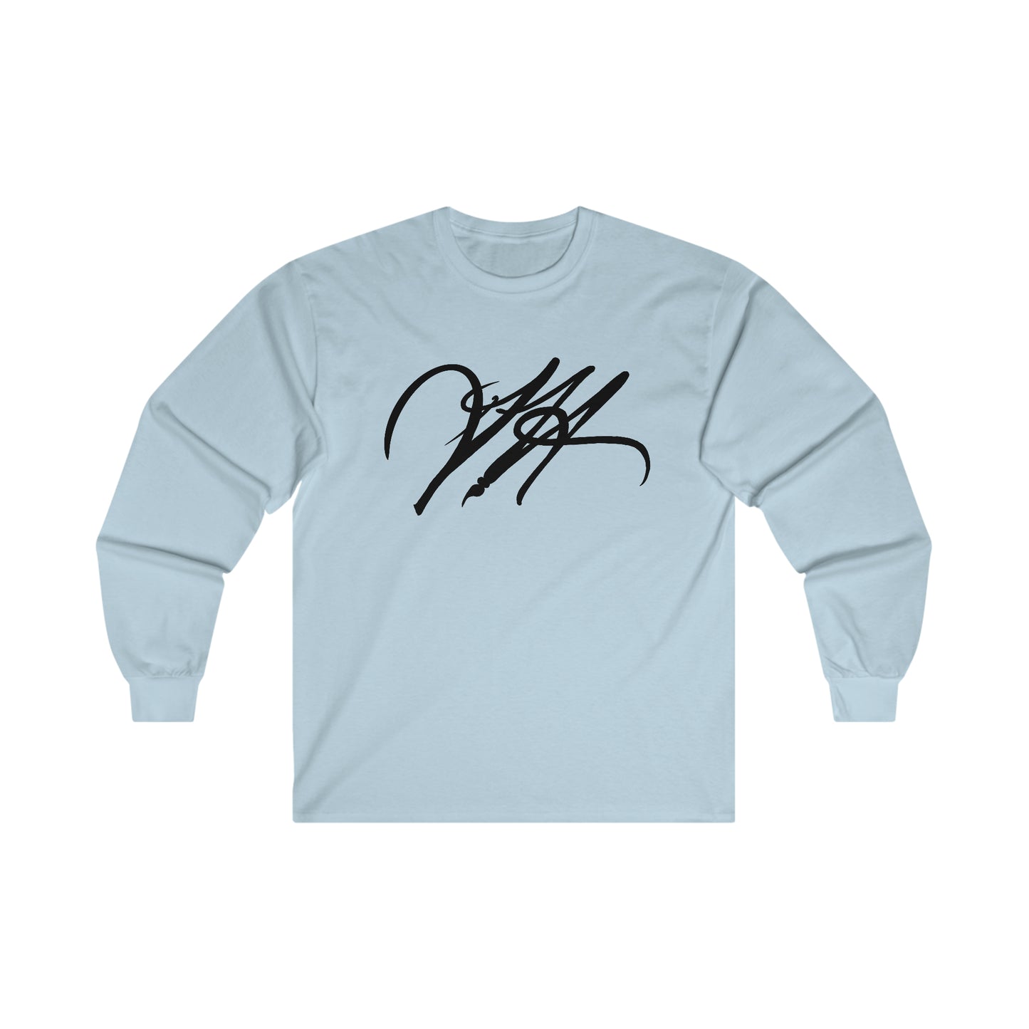 “Script Logo - Black”-  Unisex Long Sleeve Graphic Shirt by Artist David Hilborn