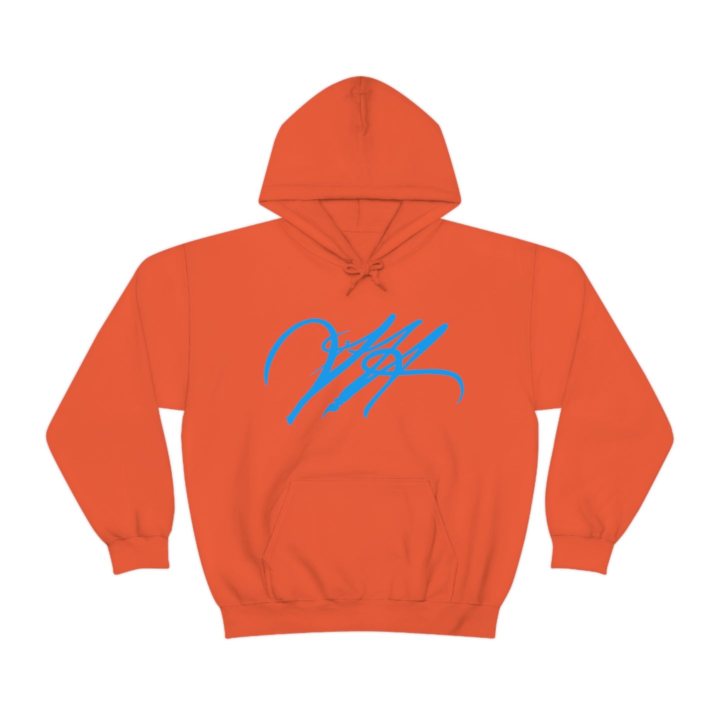 “Script Logo - Electric Blue”- Unisex Hooded Sweatshirt by artist David Hilborn