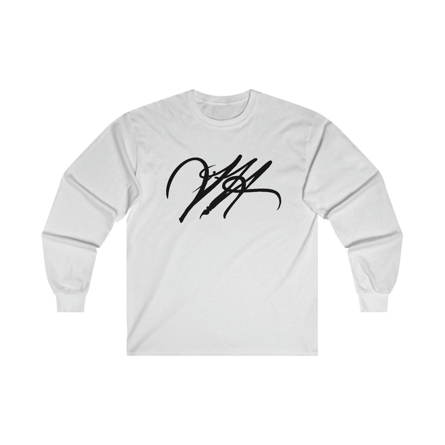 “Script Logo - Black”-  Unisex Long Sleeve Graphic Shirt by Artist David Hilborn