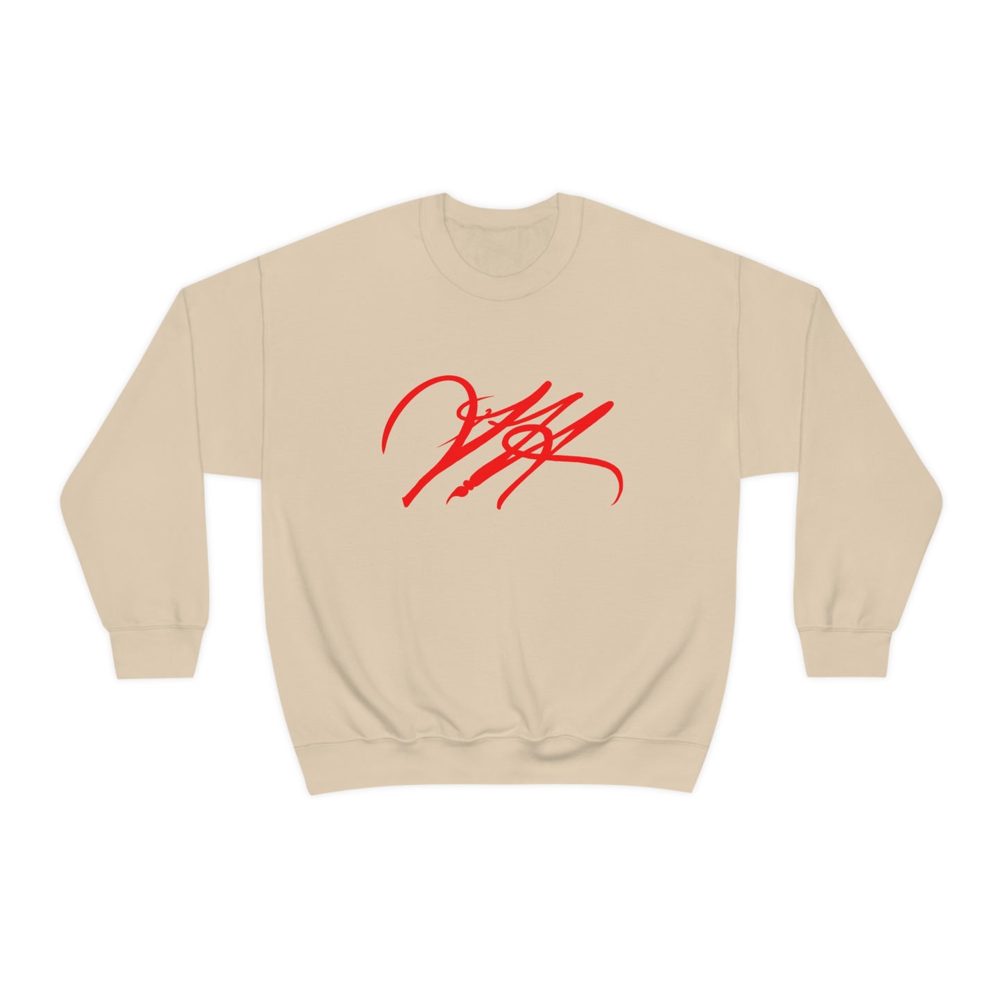 “Script Logo - Red” - Graphic Crewneck Sweatshirt by Artist David Hilborn