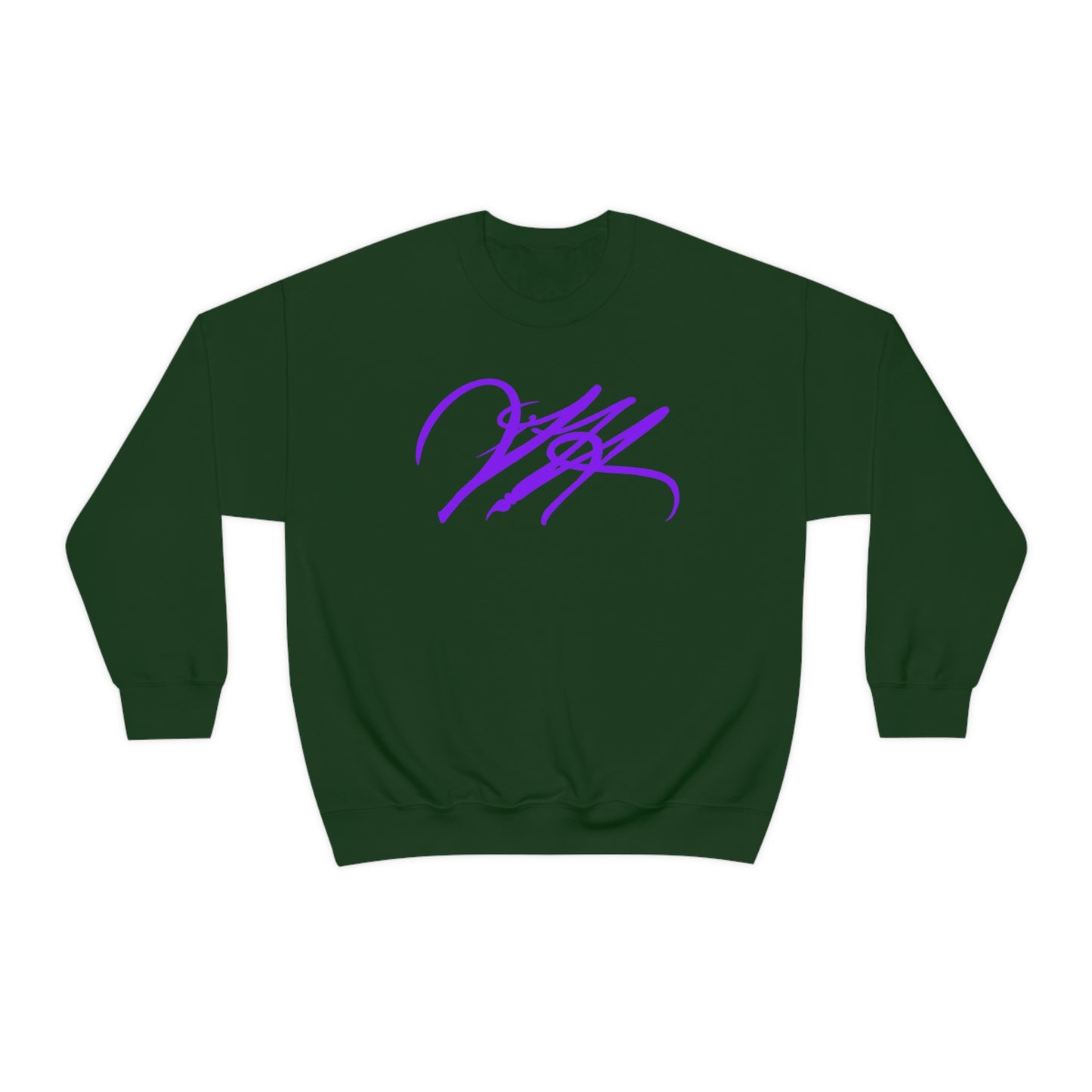 “Script Logo - Purple” - Graphic Crewneck Sweatshirt by Artist David Hilborn