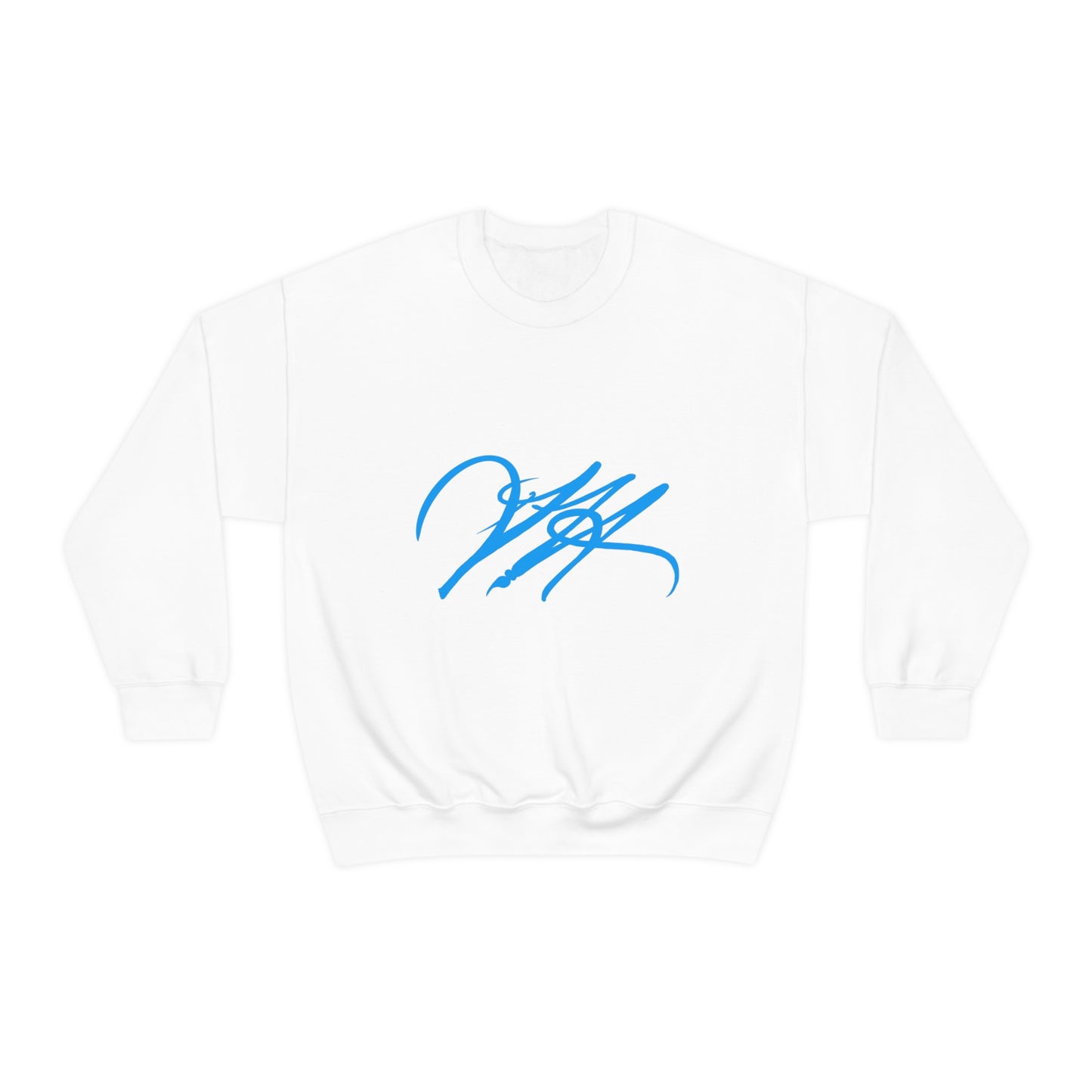 “Script Logo - Electric Blue” - Graphic Crewneck Sweatshirt by Artist David Hilborn