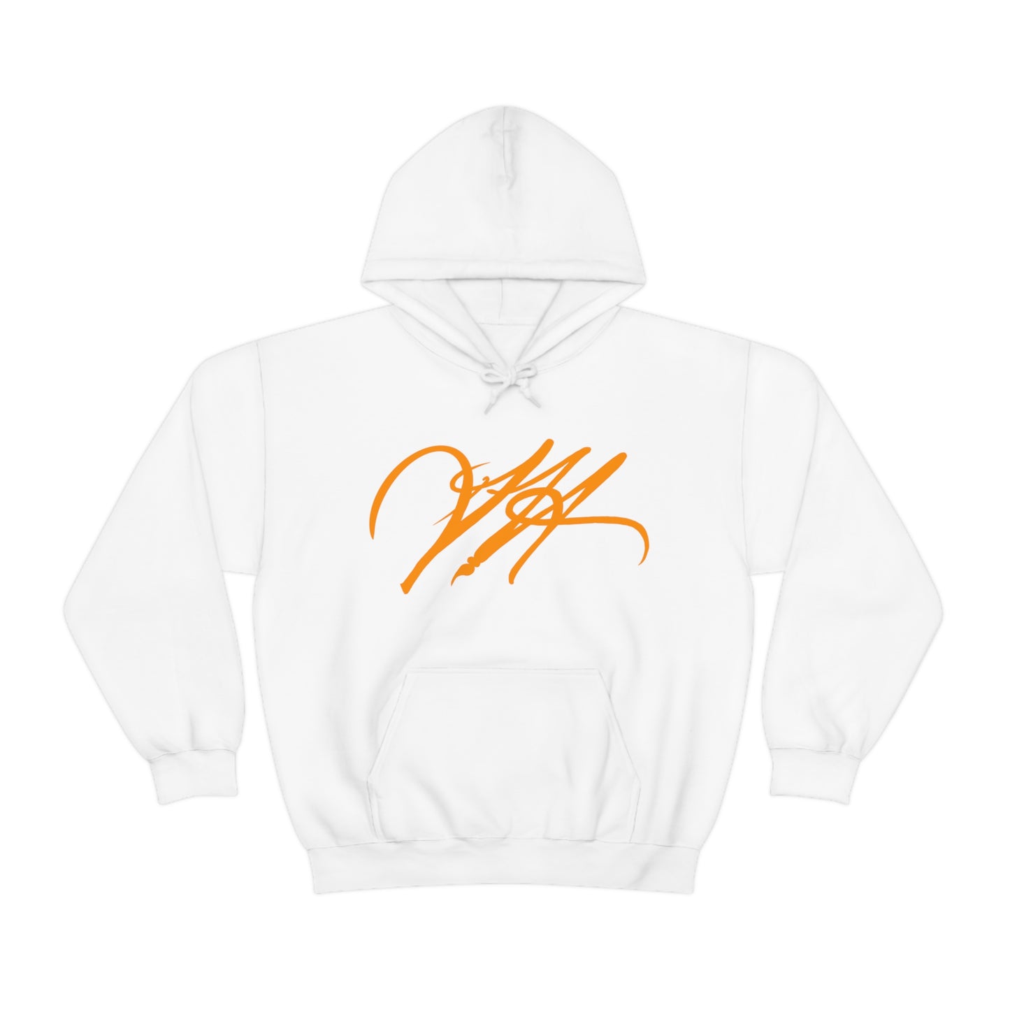 “Script Logo- Orange”- Unisex Hooded Sweatshirt by artist David Hilborn