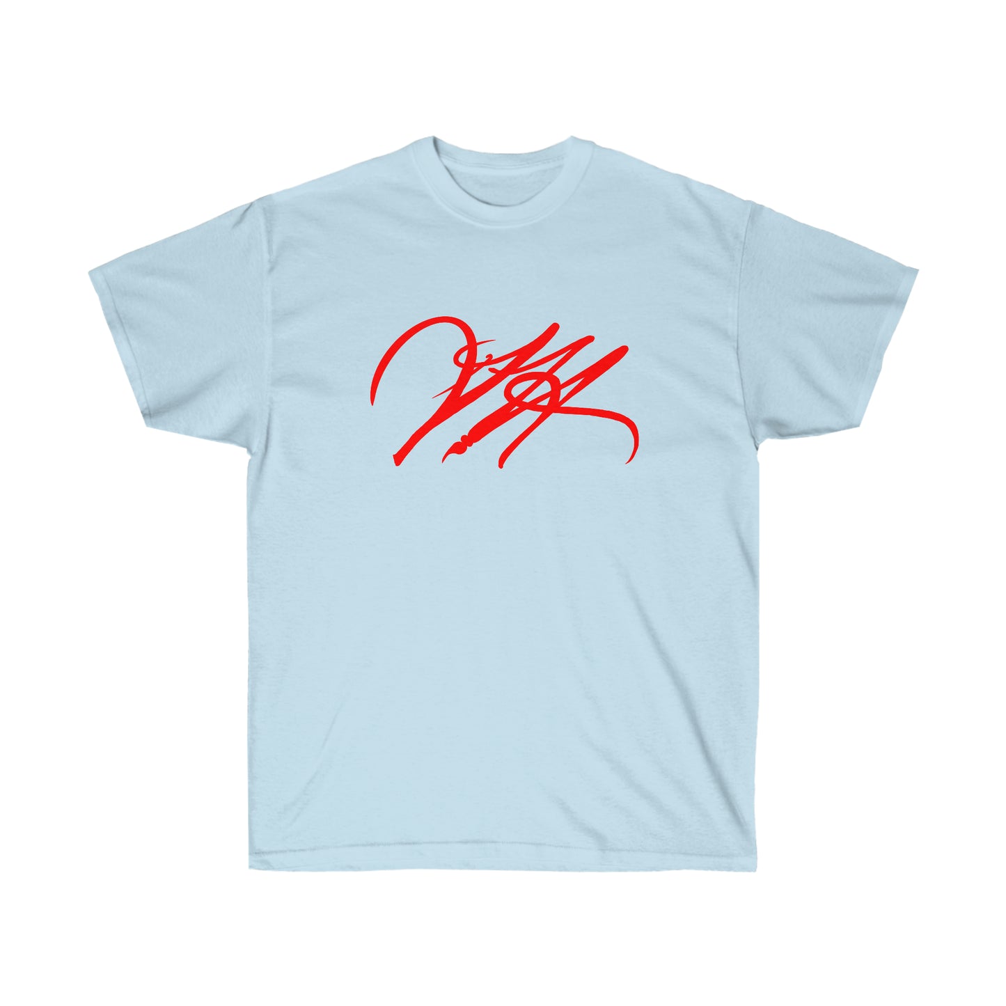 “Script Logo - Red” - Unisex Ultra Cotton Tee by Artist David Hilborn